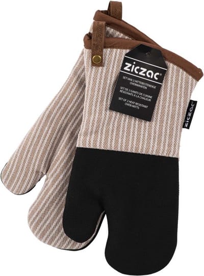 ZICZAC - Ovenwant VENTON - SET/2 - Polykatoen - Hittebestendig - Neopreen - ophanglus - 18x32 cm - Zand