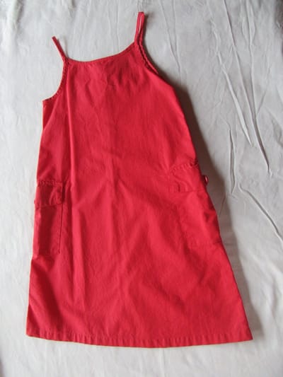 Petit Bateau - Jurk - Overgooier - Rood - 6 jaar 114