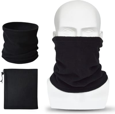 Chibaa - Fleece Nekwarmer - Halswarmer - Col Sjaal - Fleece - Warm - Winter - Wind - Gezichtsbescherming - Unisex - Zwart