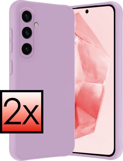 Hoesje - 2 Stuks - Geschikt voor Samsung Galaxy A35 - Sterk & Shockproof - Case Siliconen - Back Cover - Telefoon Hoes - Lila