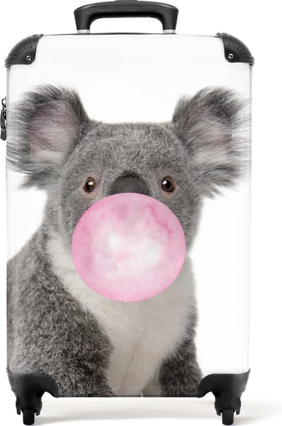 NoBoringSuitcases.com - Kinderkoffer koala - 55x40x20 cm en 55x35x25 cm - Reistrolley handbagage - Trolley op wieltjes - Reiskoffer met wielen - Rolkoffer kind - Suitcase cabin - Kindertrolley meisje - Cabine koffer kinderen - Vakantie artikelen