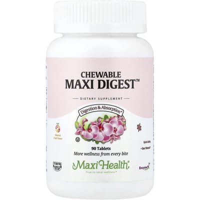 Maxi Health, Kauwbare Maxi Digest™, Natuurlijke Fruitsmaken, 90 Tabletten