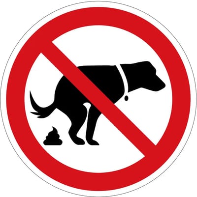 Verboden te poepen voor honden verbodsbord | gecoat dibond materiaal | 50 cm