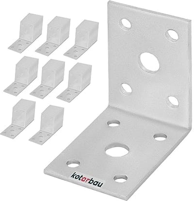 Hoekverbinders Set van 100 - 50 x 50 x 35 mm - verzinkt Staal - Voor Meubel- en Bouwprojecten