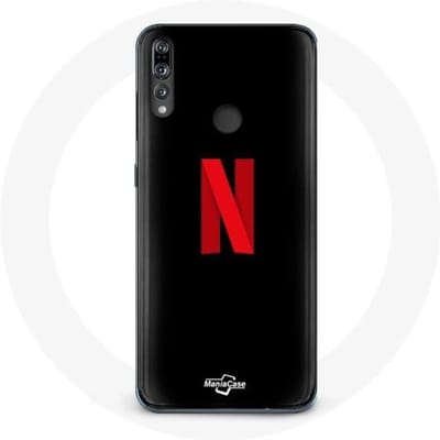 Case voor Huawei p30 lite Netflix Logo rood zwarte achtergrond zwart