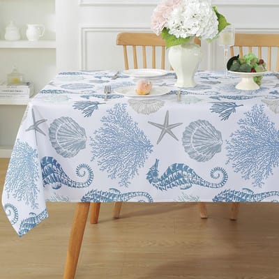 Zomer Zeeleven Rechthoekige Waterdichte Tafelkleed Feestdecoratie Wasbaar Keuken Eettafelkleed Huisdecoraties 90x140cm gray