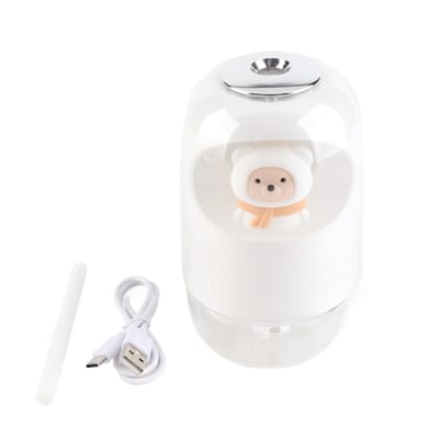Mini humidificateur ABS, chargement USB, silencieux, avec veilleuse, pour chambre à coucher et bureau beige