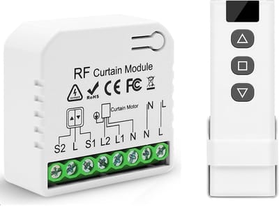 longziming - Slimme rolluikcontroller - RF-afstandsbediening - Elektrische rolluikbediening - 433 MHz - 30m bereik binnen - 100m buiten - Inclusief ontvanger