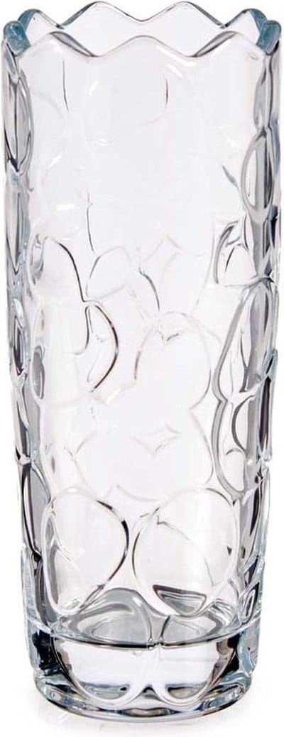 Bloemenvaas druppel relief 13,5 x 29 cm - Gedecoreerd glas - Vaas - Geschikt voor bloemen en boeketten