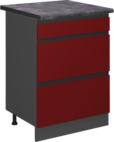 Vicco R-Line Keukenonderkast – 60 cm met laden, WB Antraciet Rood