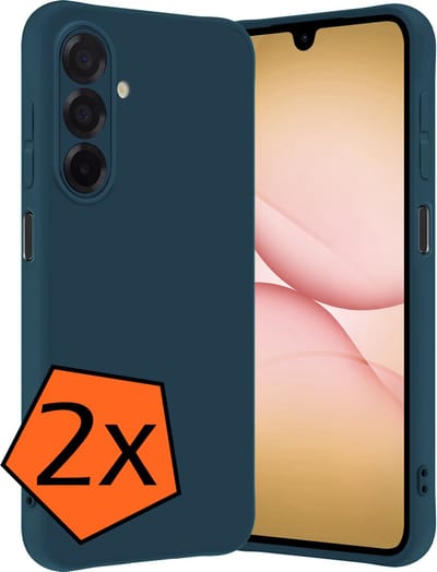Hoes - 2 Stuks - Geschikt voor Samsung Galaxy A17 - Sterk & Shockproof - Case Siliconen - Back Cover - Telefoon Hoes - Donkerblauw