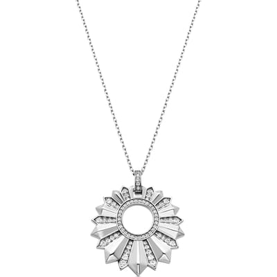 Luxenter Ketting van 925 sterling zilver en glanzende zirkonia met rhodiumafwerking - Saneda