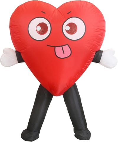 Opblaasbaar Hart Kostuum voor Feestjes en Carnaval