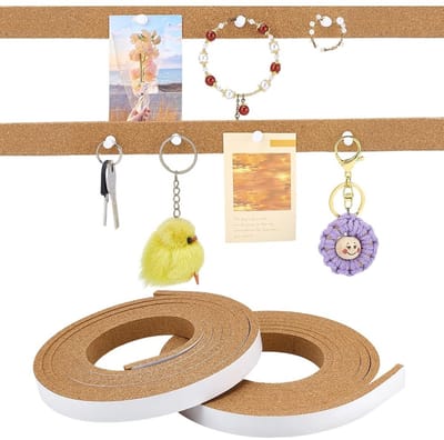 Inovra- Kurkstrips 8 m - Prikbordstrips 2,5 cm breed - Muurkleefplank voor kantoor/school/thuis - Notities/foto's - 1 cm dik - Ideale oplossing voor creativiteit - Prikbord