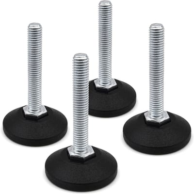 Dailygoody - Verstelschroef - Verstelbare schroef - Draaibare voet - Zilver - Geschikt voor zwaar meubilair - 4 stuks - M8 x 80 mm