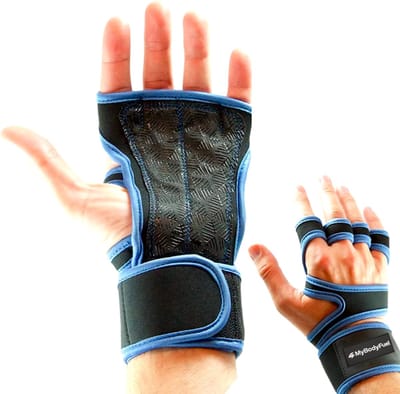 MyBodyFuel - Fitness Handschoenen - Grip Handschoenen - Antislip - 2 Stuks - Maat L - Blauw