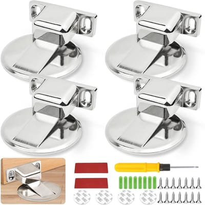 Deurstoppers voor kantoren, slaapkamers | Magnetische deurstopper | Inclusief plakband, schroeven en schroevendraaiers | Geschikt voor houten en metalen deuren