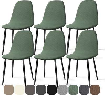 Eetstoelhoezen Universele Elastische Stoelhoezen Armloze Stoelbekleding Afneembare Wasbare Stoelhoes voor Thuis Hotel Restaurant Feest (Groen, 6 Stuks)-KL