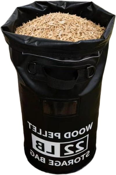 Houtpelletcontainer - Houtskool opslag - Outdoor koken - Grote capaciteit - 10 kg - Zwart