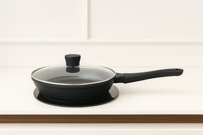 Mevaz Koekenpan Ø28 cm – Met Glazen Deksel – Gietaluminium – Anti-aanbaklaag – Geschikt voor Alle Warmtebronnen