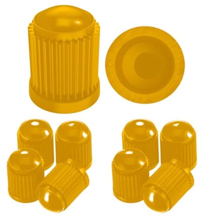 Universele Ventieldoppen voor Schrader-ventielen – 10 Stuks – Duurzame en Stofdichte Autobandenbeschermers voor Auto, SUV, Motor en Fiets – Geel