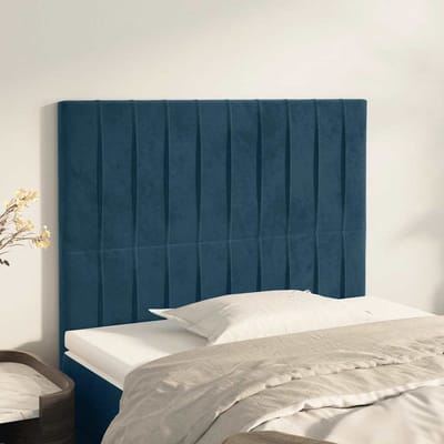 vidaXL - Hoofdbord - donkerblauw - 100x5x118/128 - cm - fluweel
