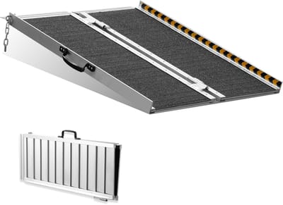 Rolstoelhelling - Drempelhulp - Oprijplaat - Drempelhulp Rubber - Drempelhulpen - 800 lbs draagvermogen - 72 in - Draagbaar - Non-Slip Aluminium Opvouwbare Drempel