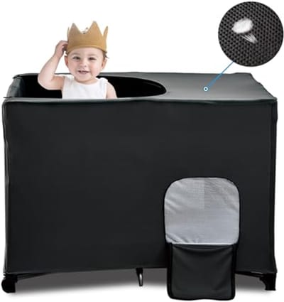 Verduisteringshoes voor Pack N Play - Draagbare en Rekbare Tent voor Reiswieg - Blokkeert 90% van het Licht