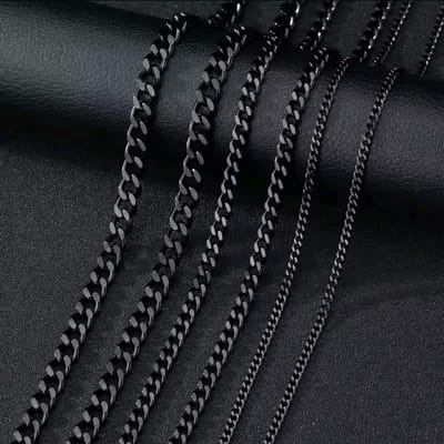 Strakke en Stoere RVS ketting – 50cm - 7mm – Smartkabel.nl - Tijdloos - zwart