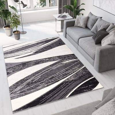 Tapiso Dream Vloerkleed Grijs Woonkamer Modern Golven Laagpolig Tapijt Maat- 160x230