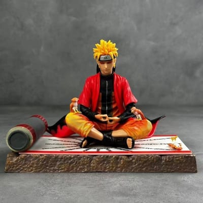 Heet Naruto Anime Figuur Naruto Actiefiguur Zittend in Meditatiehouding Standbeeld Scherm Decoratie Verzamel Anime Speelgoed Cadeaus black