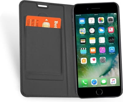 Hoesje geschikt voor Apple iPhone 7 - Kunstlederen Wallet Hoesje Grijs - 360 Graden Beschermend Telefoonhoesje