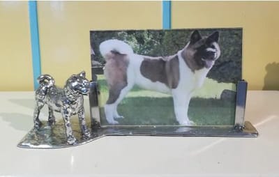Amerikaanse Akita fotolijst Zilvertin