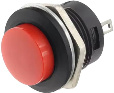 ProRide Drukknop Pulsschakelaar R13-507 - 16mm Inbouw - 250V/3A - Normally Open - Rood