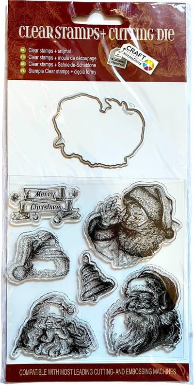 Craft Sensations - Clear Stamps - Snijmal - Embossing - Kerstman - Hobbypakket - Knutselen