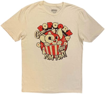 Gremlins - Gizmo Popcorn Heren Tshirt - S - Creme