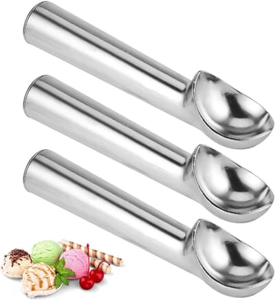 Set van 3 Aluminium IJslepels van 18 cm - Ideaal voor IJs, Meloenbollen en Koekjesdeeg