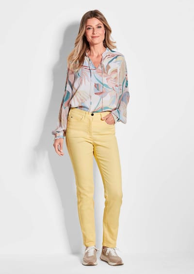 Smalle highstretch jeans LOUISA - geel - Gr. 50 van Goldner Fashion