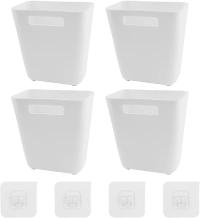 Dailygoods- Organizerdoos 4 stuks - Zelfklevend - Opbergdozen voor Keukenkastdeuren - Badkamer/Koelkast - Duurzaam PP-kunststof - Afmetingen 14 x 9 x 15 cm