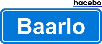 Hacebo - Plaatsnaam Sticker - 29x10 CM - Baarlo sticker - Verkeersborden sticker - grappige cadeaus - Baarlo