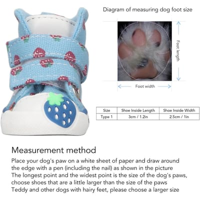 Petites Chaussures pour Chien Douces Respirantes Antidérapantes Mignonnes Bottes en Toile pour Chiot Bichon Teddy Bleu Type 5 Number 1