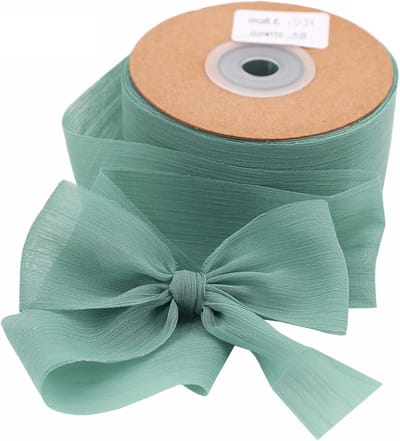 Chiffon Cadeaulint 3.8cm x 22.8m voor Cadeauverpakking, Bruiloft Uitnodigingen en Bloemstukken (Groen)