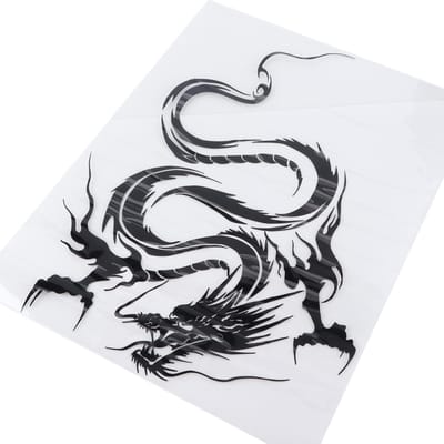 19,7 x 14,2 inch Carrosserie Motorkap Sticker Waterdicht Zwart Universele Draken Totem Decoratie voor Nissan gray