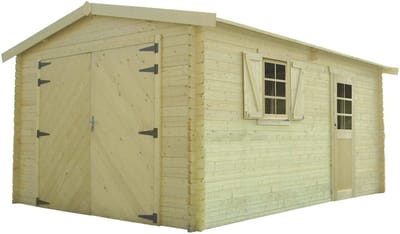 Solid Superia Traditional Wood Garage - Geïmpregneerd Hout - Zadeldak - 358x538x264cm