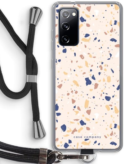 Case Company® - Hoesje met koord geschikt voor Samsung Galaxy S20 FE / S20 FE 5G hoesje met Koord - Terrazzo N°23 - Telefoonhoesje met Zwart Koord - Bescherming aan alle Kanten en Over de Schermrand
