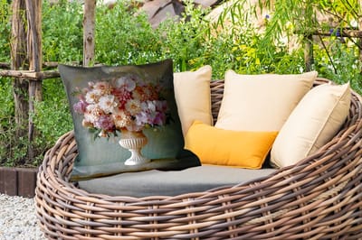 Sierkussen Buiten - Orchidee - Boeket - Vaas - Bloemen - 60x60 cm - Weerbestendig