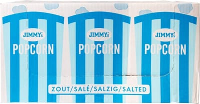Jimmy's Popcorn - Zout - 6 handige tubs x 90 gram