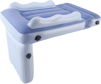 Peuter Reisbed - Kinder Luchtbed - Comfortabel Slapen - Hoge Zijwanden - 82x62x50 cm - Blauw