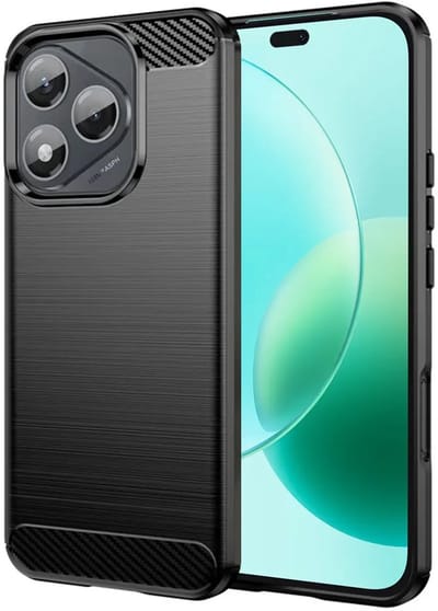 Hoesje geschikt voor HONOR 400 Lite - Techsuit Carbon Silicone Back Cover - Zwart