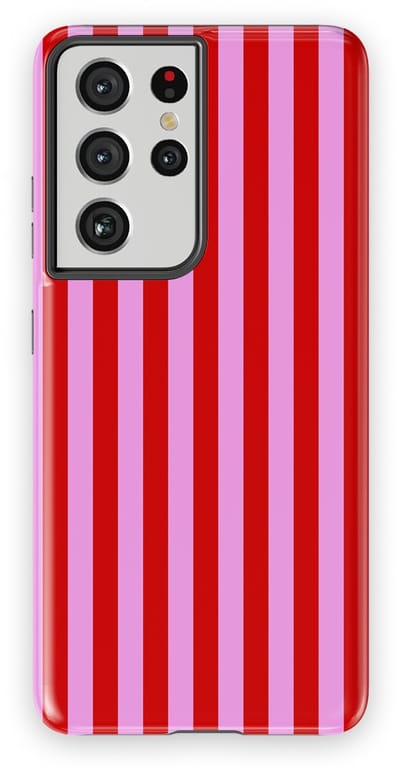 DripCase Gestreept Hoesje Samsung Galaxy S21 Ultra | Backcover met Mag | Stripes Motief | Trendy Case Samsung Galaxy S21 Ultra met Strepen Candy Stripes